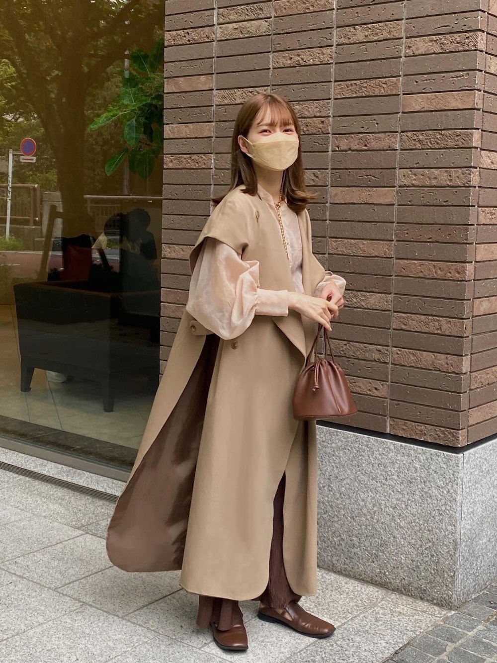 moitytto モイテュット　ロングジレ　ブラウン moi tytto ロングジレ
