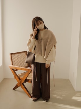 「SLURR（スラ―）のアイテム（ジャケット/アウター）」を使った、高芦あかりさん（レディース・152cm）の秋コーディネート