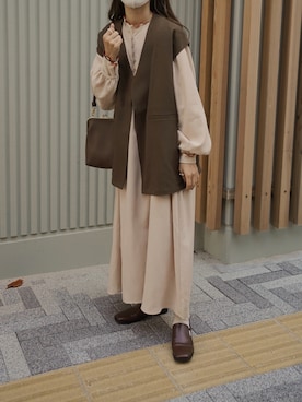 「ehka sopo（エヘカソポ）のアイテム（ワンピース/ドレス）」を使った、高芦あかりさん（レディース・152cm）の秋コーディネート