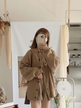 「アイテム（カーディガン/ボレロ）」を使った、高芦あかりさん（レディース・152cm）の秋コーディネート