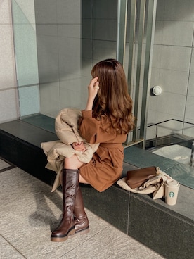 高芦あかりさん（レディース・152cm）の冬コーディネート