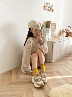 「moi tytto（モイテュット）のアイテム（帽子）」を使った、高芦あかりさん（レディース・152cm）の夏コーディネート