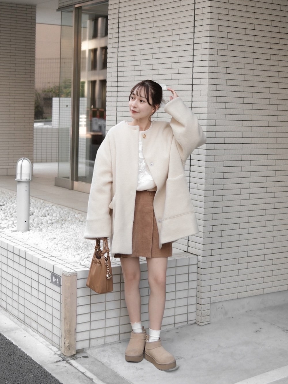 moi tytto ノーカラーボアミドルコート moi tytto（モイテュット）の「ノーカラーボアミドルコート（ノー