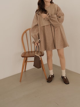 「ehka sopo（エヘカソポ）のアイテム」を使った、高芦あかりさん（レディース・152cm）の秋コーディネート
