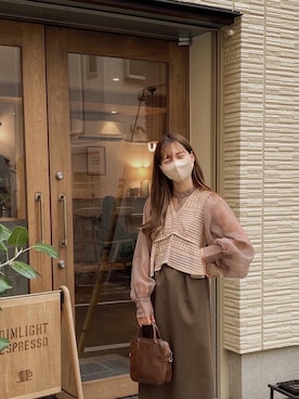 「kaene（カエン）のアイテム」を使った、高芦あかりさん（レディース・152cm）の秋コーディネート
