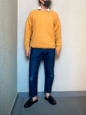 「LAKOLE（ラコレ）のアイテム（ローファー）」を使った、ぴろぷんさん（メンズ・174cm）の秋コーディネート