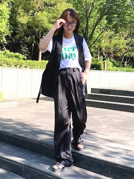 「JUNOAH（ジュノア）のアイテム」を使った、OF LIFEさん（レディース・160cm）の夏コーディネート