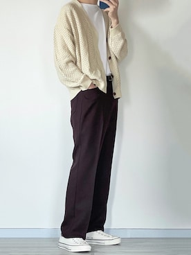「アイテム（カーディガン/ボレロ、ホワイト系）」を使った、seiさん（メンズ・180cm）の夏コーディネート