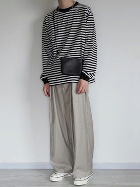 「act'm（アクトム）のアイテム（スラックス）」を使った、seiさん（メンズ・180cm）の秋コーディネート