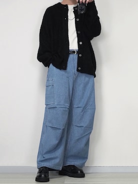 「Ellno Loset（エルノロゼット）のアイテム（カーディガン/ボレロ）」を使った、seiさん（メンズ・180cm）の秋コーディネート