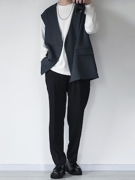 「CREARE -LINO-（クレアーレリノ）のアイテム（スラックス）」を使った、seiさん（メンズ・180cm）の春コーディネート