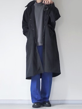 「Uiscel（ユイセル）のアイテム（モッズコート）」を使った、seiさん（メンズ・180cm）の冬コーディネート