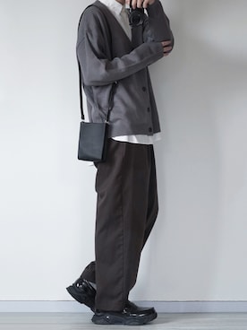 「remer（リメール）のアイテム（スラックス）」を使った、seiさん（メンズ・180cm）の冬コーディネート