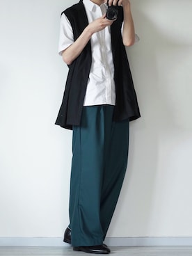 「ジレ」｜「アイテム（スリッポン）」を使った、seiさん（メンズ・180cm）の春コーディネート