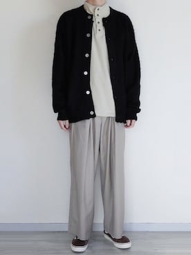 「Ellno Loset（エルノロゼット）のアイテム（カーディガン/ボレロ）」を使った、seiさん（メンズ・180cm）の冬コーディネート