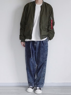 「URBAN RESEARCH Sonny Label（アーバンリサーチサニーレーベル）のアイテム（MA-1）」を使った、seiさん（メンズ・180cm）の秋コーディネート