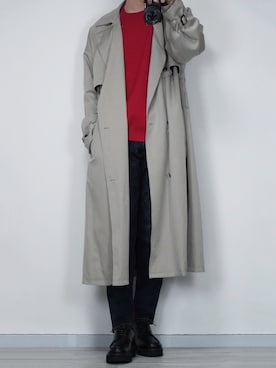 「スキニーデニム」｜「アイテム（トレンチコート）」を使った、seiさん（メンズ・180cm）の冬コーディネート
