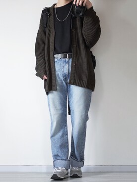 「アイテム（カーディガン/ボレロ、ブラウン系）」を使った、seiさん（メンズ・180cm）の春コーディネート