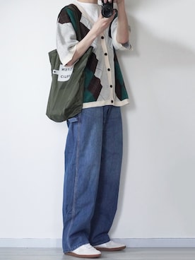 「アイテム（カーディガン/ボレロ）」を使った、seiさん（メンズ・180cm）の春コーディネート