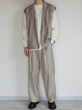 「act'm（アクトム）のアイテム（スラックス）」を使った、seiさん（メンズ・180cm）の秋コーディネート