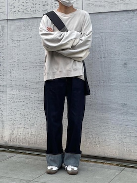 「stein（シュタイン）のアイテム（スウェット）」を使った、nさん（メンズ・173cm）の秋コーディネート