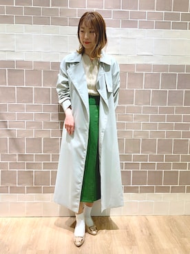 「Te chichi（テチチ）のアイテム（トレンチコート）」を使った、harumilkさん（レディース・154cm）の春コーディネート