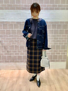 「Te chichi（テチチ）のアイテム（デニムジャケット）」を使った、harumilkさん（レディース・154cm）の秋コーディネート