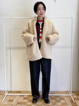 「CHILD WOMAN（チャイルドウーマン）の10/-オールドヴィンテージ天竺フットボールロンT（Tシャツ/カットソー）」を使った、Iwaさん（レディース・160cm）の秋コーディネート