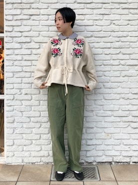 「アイテム（バレエシューズ）」を使った、Iwaさん（レディース・160cm）の冬コーディネート