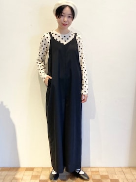 「アイテム（サロペット/オーバーオール）」を使った、Iwaさん（レディース・160cm）の秋コーディネート