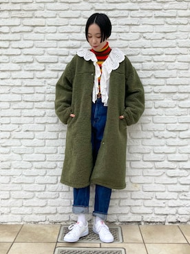 「アイテム（ダウンジャケット/コート）」を使った、Iwaさん（レディース・160cm）の冬コーディネート