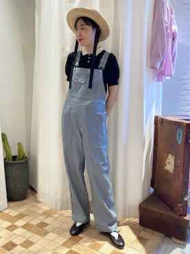 「アイテム（オールインワン・サロペット）」を使った、Iwaさん（レディース・160cm）の春コーディネート