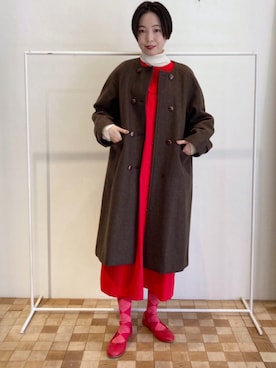 「アイテム（バレエシューズ）」を使った、Iwaさん（レディース・160cm）の冬コーディネート