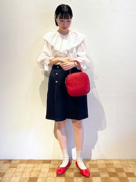 「アイテム（バレエシューズ）」を使った、Iwaさん（レディース・160cm）の夏コーディネート