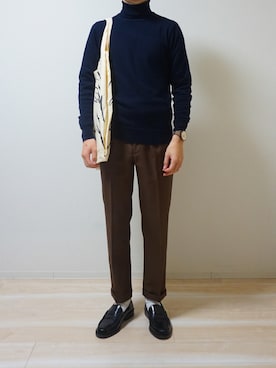 「IDEE（イデー）のアイテム（バッグ）」を使った、T.makさん（メンズ・168cm）の冬コーディネート