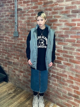 「タイトスカート」｜「アイテム（ベスト、グレー系）」を使った、k_n_e0819さん（レディース・158cm）の秋コーディネート