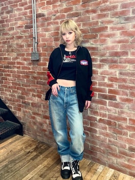 「アイテム（その他アウター、ブラック系）」を使った、k_n_e0819さん（レディース・158cm）の秋コーディネート