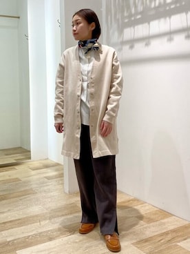 「human woman（ヒューマンウーマン）の≪NATIC≫大判バンダナ（ストール/ショール）」を使った、sayakaさん（レディース・153cm）の冬コーディネート