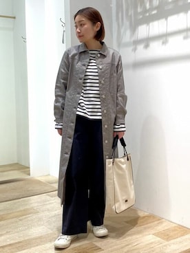 「オンオフ兼用」｜「アイテム（シャツワンピース）」を使った、sayakaさん（レディース・153cm）の春コーディネート