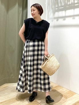 「TEMPERATE（テンパレイト）のアイテム」を使った、sayakaさん（レディース・153cm）の夏コーディネート