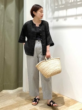 「アイテム（タンクトップ、グレー系）」を使った、sayakaさん（レディース・153cm）の夏コーディネート