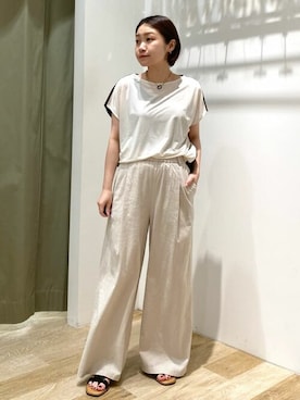 「アイテム（アクセサリー、グリーン系）」を使った、sayakaさん（レディース・153cm）の夏コーディネート