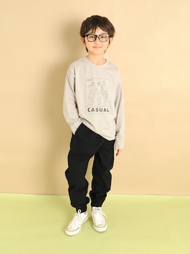 「アイテム（Tシャツ/カットソー）」を使った、GLAZOSさん（キッズ・134cm）の冬コーディネート