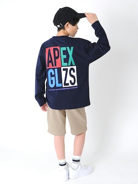 「アイテム（帽子）」を使った、GLAZOSさん（キッズ・145cm）の春コーディネート