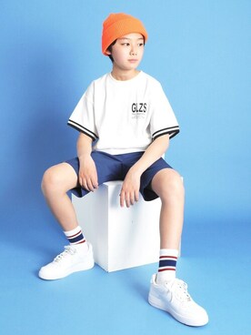 「アイテム（レッグウェア）」を使った、GLAZOSさん（キッズ・150cm）の春コーディネート