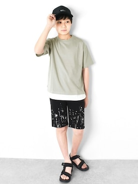 「アイテム（Tシャツ/カットソー）」を使った、GLAZOSさん（キッズ・150cm）の春コーディネート