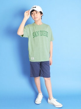 「アイテム（Tシャツ/カットソー）」を使った、GLAZOSさん（キッズ・150cm）の春コーディネート