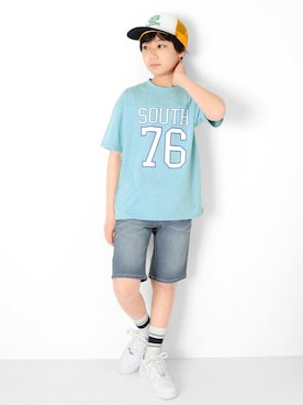 「アイテム（デニムパンツ）」を使った、GLAZOSさん（キッズ・150cm）の春コーディネート