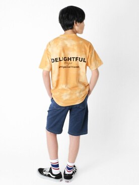 「アイテム（デニムパンツ）」を使った、GLAZOSさん（キッズ・146cm）の春コーディネート