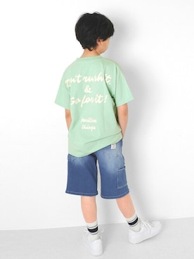 「アイテム（デニムパンツ）」を使った、GLAZOSさん（キッズ・146cm）の春コーディネート